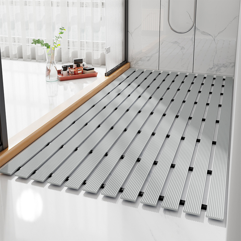 Bamboo Bath Mat - Eifloy เสื่อพรมหน้าห้องน้ำพีวีซีกันลื่นในห้องน้ำแผ่นยางรองพื้นด้านหลังสำหรับโรงแรมในบ้านกันน้ำและกันการตกหล่น
