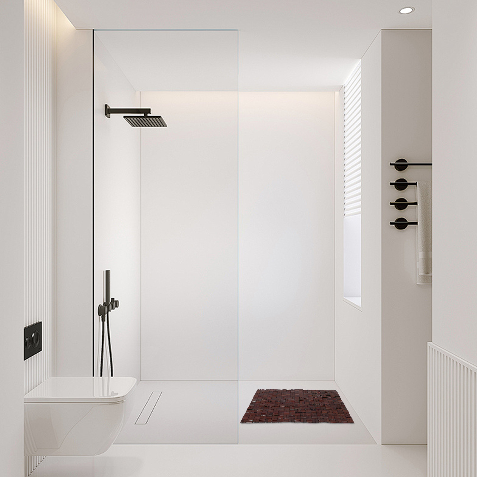 แผ่นรองเท้าในห้องน้ำแบบพับได้  - Bamboo Bath Mat บทวิจารณ์และราคา